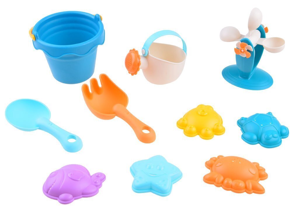 Ūdens un smilšu rotaļlietu komplekts ar dzirnaviņām cena un informācija | Ūdens, smilšu un pludmales rotaļlietas | 220.lv