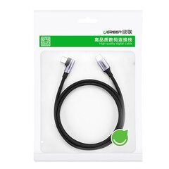 Ugreen elbow USB Typ C - USB Typ C cable Quick Charge Power Delivery 100 W 5 A 1 m black (US335 70696) цена и информация | Кабели для телефонов | 220.lv