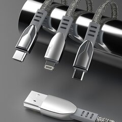 Тканевая оплетка из цинкового сплава Dudao USB - micro USB 5 A, 1 м, usb-кабель, серый (L3PROM) цена и информация | Кабели для телефонов | 220.lv