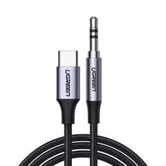 Ugreen stereo audio AUX cable 3,5 mm mini jack - USB Type C for smartphone 1 m black (CM450 20192) цена и информация | Кабели для телефонов | 220.lv