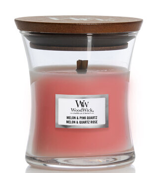 WoodWick ароматическая свеча Melon & Pink Quartz, 85 г цена и информация | Подсвечники, свечи | 220.lv