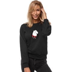 Melns sieviešu džemperis ar kapuci "Lama" JS/W01-45592-XXL cena un informācija | Jakas sievietēm | 220.lv