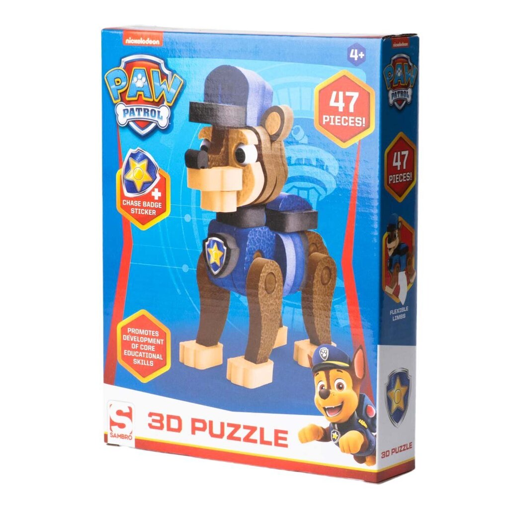 Mīksta puzle 3D puzle Patruļa (Paw Patrol), 48 daļas cena un informācija | Attīstošās rotaļlietas | 220.lv