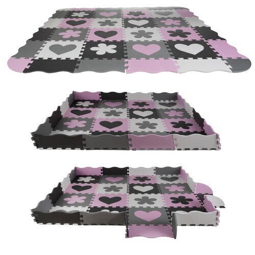 Putuplasta puzle-paklājs, 16 gab, 120x120x1cm cena un informācija | Attīstošie paklājiņi | 220.lv