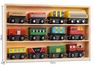 Деревянный поезд с полкой цена и информация | Игрушки для мальчиков | 220.lv
