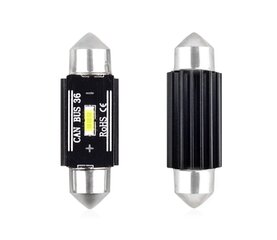 LED CANBUS 1 SMD UltraBright 1860 Festoon 36mm White 12V/24V autospuldzes 2 gab. цена и информация | Автомобильные лампочки | 220.lv