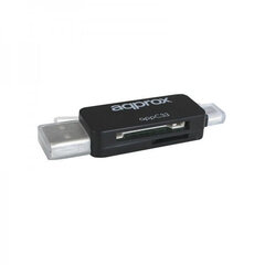 Кардридер approx! FLTLFL0083 APPC33 Micro SD/SD/MMC Micro USB 480 Mbps 32 GB Чёрный цена и информация | Адаптеры и USB разветвители | 220.lv