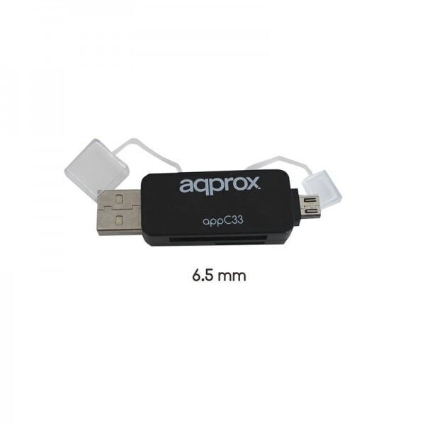 Karšu lasītājs approx! FLTLFL0083 APPC33 Micro SD/SD/MMC Micro USB 480 Mbps 32 GB Melns цена и информация | Adapteri un USB centrmezgli | 220.lv