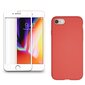360 aizsardzība- komplekts silikona vāciņš iPhone 7/8 sarkans (strawberry) un aizsargstikls balts цена и информация | Ekrāna aizsargstikli | 220.lv