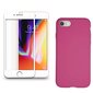 360 aizsardzība- komplekts silikona vāciņš iPhone 7/8 rozā (magenta) un aizsargstikls balts цена и информация | Ekrāna aizsargstikli | 220.lv