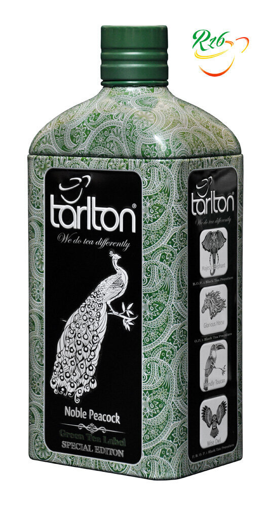 Ceilonas Zaļā beramā lapu tēja GP1 NOBLE PEACOCK elegantā metāla pudelē, Ceylon Premium Green tea GP1, Tarlton, 150 g cena un informācija | Tēja | 220.lv