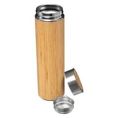 Бутылка для воды с бамбуковым покрытием из нержавеющей стали, 350 мл цена и информация | Фляги для воды | 220.lv