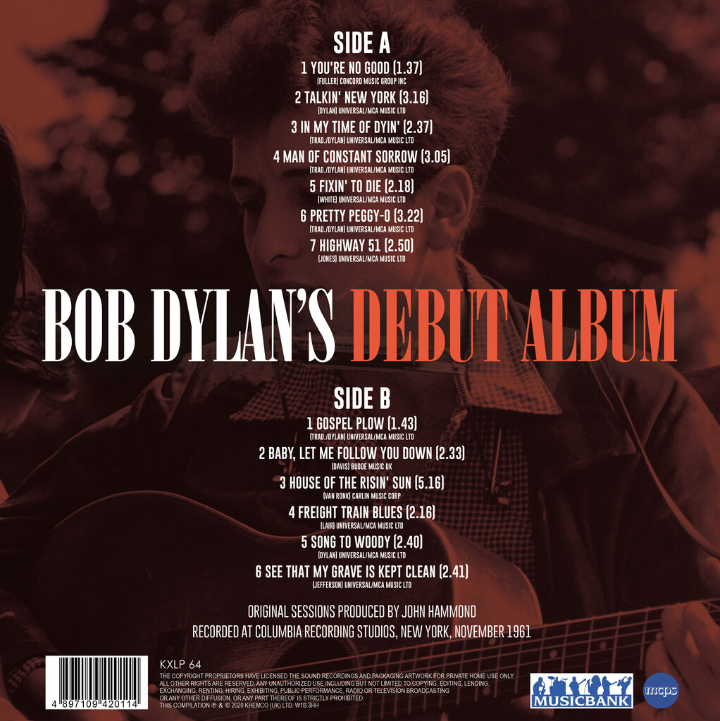 Vinila plate Bob Dylan's Debut Album cena un informācija | Vinila plates, CD, DVD | 220.lv