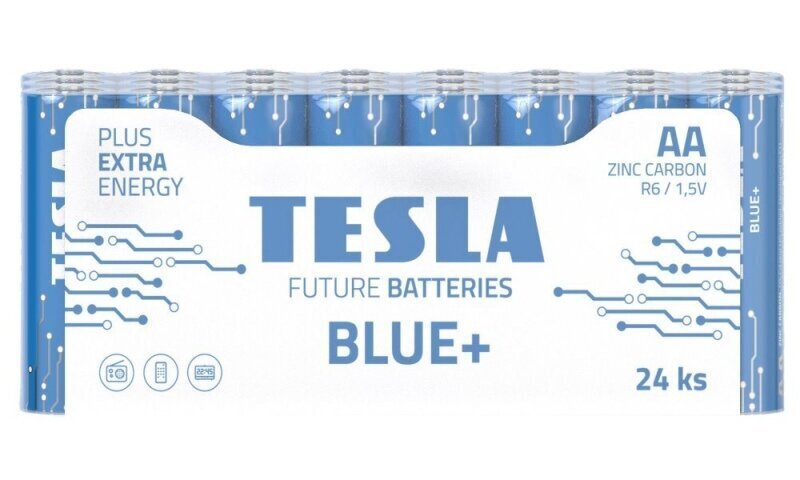 Baterijas Tesla AA Blue + Zinc Carbon R06 900 mAh 24 gab. cena un informācija | Baterijas | 220.lv