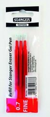 Gēla pildspalva STANGER Refill Eraser 0,7 mm, sarkana, 3 gab., 18000300082 cena un informācija | Rakstāmpiederumi | 220.lv