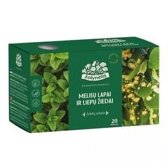 Zāļu tēja Melisas lapas un liepziedi, 24 g (1,2x20) cena un informācija | Tēja | 220.lv