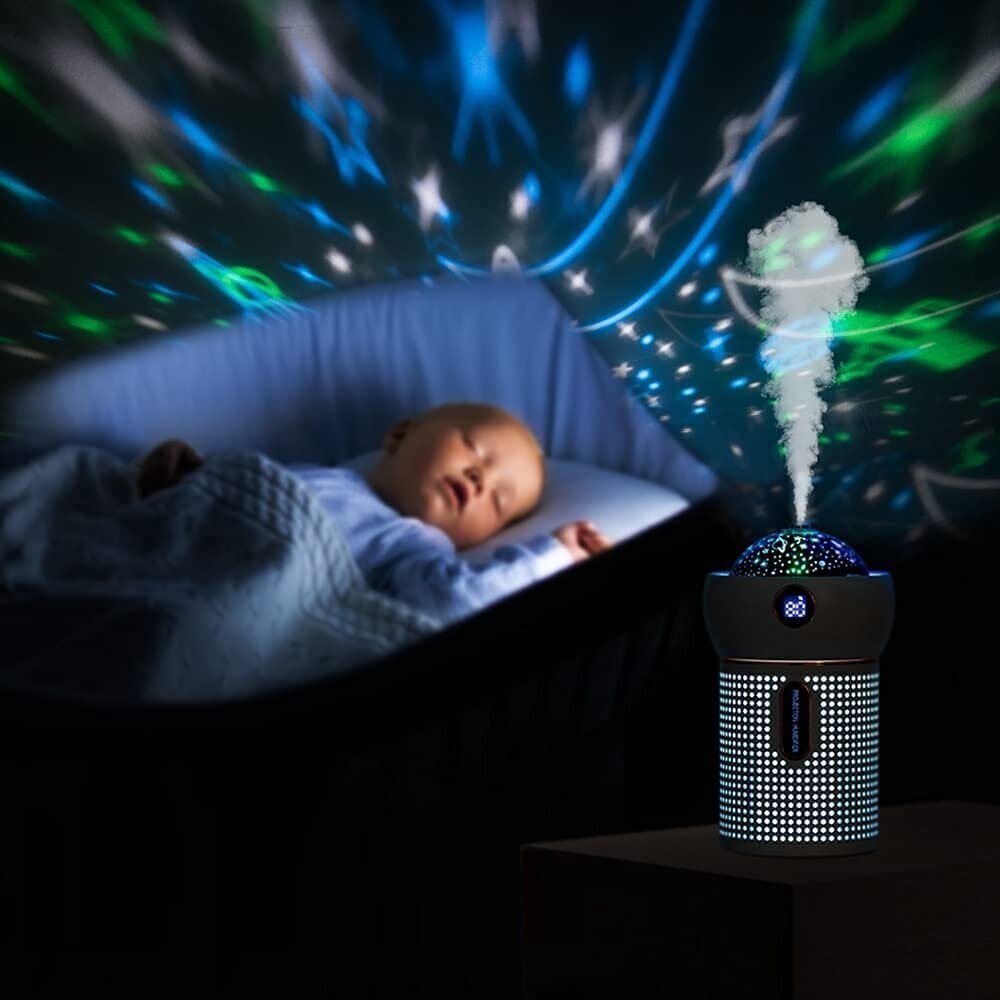 Uzlādējams ultraskaņas smaržu difuzors - zvaigžņu projektors un nakts gaismu, Vonivi 630ml, rozā cena un informācija | Gaisa mitrinātāji | 220.lv