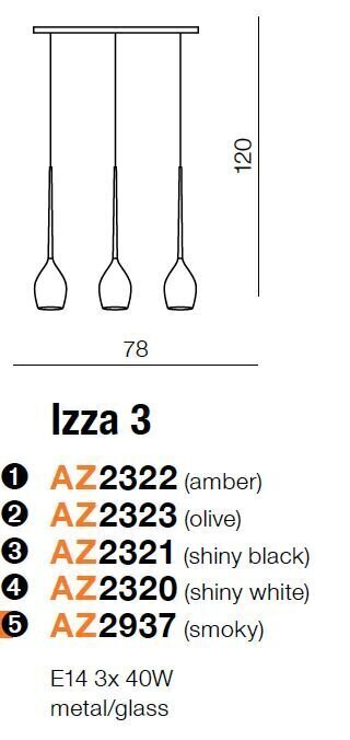 Azzardo piekaramā lampa Izza 3 AZ2321 цена и информация | Piekaramās lampas | 220.lv