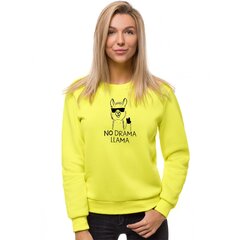 Dzeltens sieviešu džemperis ar kapuci "No drama Lama" JS/W01-45579-XXL cena un informācija | Jakas sievietēm | 220.lv