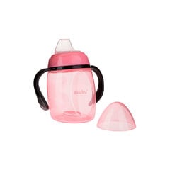 Akuku neizšļakstāma pudelīte ar silikona snīpi, 280 ml, 6+ mēn, rozā, A0429 cena un informācija | Bērnu pudelītes un to aksesuāri | 220.lv