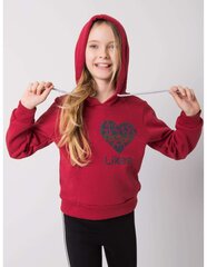 Meiteņu sarkanbrūns sporta krekls ar apdruku. 2016102793571 cena un informācija | Jakas, džemperi, žaketes, vestes meitenēm | 220.lv