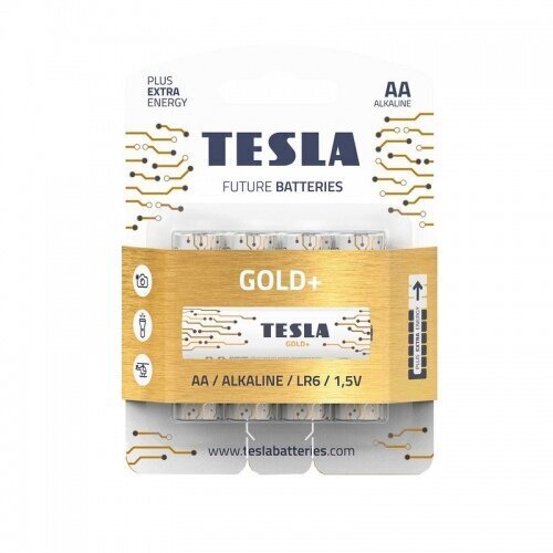 Baterijas Tesla AA Gold + Alkaline LR06 2700 mAh 4 gab. цена и информация | Baterijas | 220.lv