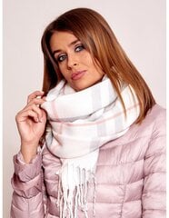 Женский шарф в клетку с бахромой, светло-розовый  цена и информация | <p>Тапочки женские</p>
 | 220.lv