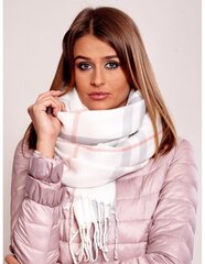 Женский шарф в клетку с бахромой, светло-розовый  цена и информация | <p>Тапочки женские</p>
 | 220.lv