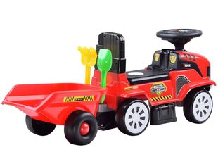 Stumjamais traktors ar piekabi sarkans cena un informācija | Rotaļlietas zīdaiņiem | 220.lv