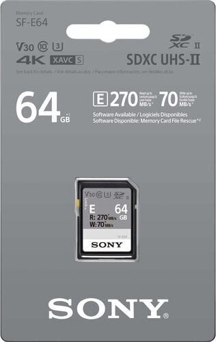 Sony 64GB SF-E Series SDXC UHS-II Memory цена и информация | Atmiņas kartes mobilajiem telefoniem | 220.lv