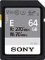 Sony 64GB SF-E Series SDXC UHS-II Memory цена и информация | Atmiņas kartes mobilajiem telefoniem | 220.lv