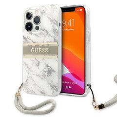 Чехол Guess TPU с мраморной полосой для iPhone 13 Pro Max, серый цена и информация | Чехлы для телефонов | 220.lv