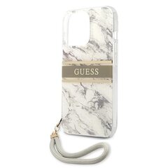 Guess GUHCP13LKMABGR Marble Strap Back Case Aizmugurējais Aizsargapvalks paredzēts Apple iPhone 13 / 13 Pro Pelēks cena un informācija | Telefonu vāciņi, maciņi | 220.lv