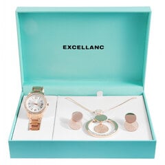 Sieviešu dāvanas komplekts Excellanc - pulkstenis ar auskaru pāri un kaklarotu cena un informācija | Sieviešu pulksteņi | 220.lv