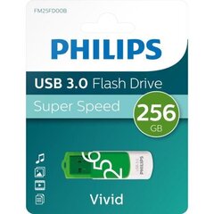 PHILIPS USB 3.0 FLASH DRIVE VIVID EDITION (ZAĻA) 256GB cena un informācija | USB Atmiņas kartes | 220.lv
