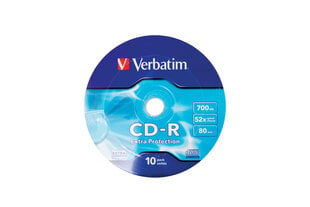 CD Verbatim CD-R Verbatim 43725 CD-R 52X 700MB 10gab. cena un informācija | Portatīvo datoru dzesēšanas paliktņi un citi piederumi | 220.lv