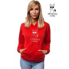 Sarkans sieviešu džemperis ar kapuci "No drama Llama", JS/W02-45554 cena un informācija | Jakas sievietēm | 220.lv