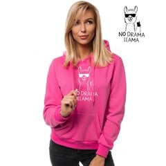 Rozā sieviešu džemperis ar kapuci "No drama Llama", JS/W02-45555 cena un informācija | Jakas sievietēm | 220.lv