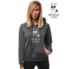 Tumši pelēks sieviešu džemperis ar kapuci "No drama Llama", JS/W02-45557 цена и информация | Женские толстовки | 220.lv