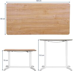 Rakstāmgalds Songmics 120x60 cm, brūns/balts cena un informācija | Datorgaldi, rakstāmgaldi, biroja galdi | 220.lv