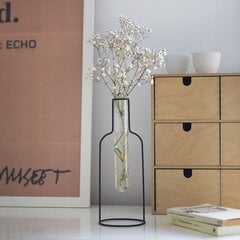 Металлическая ваза со стеклянным цилиндром Silhouette 26см цена и информация | Вазы | 220.lv