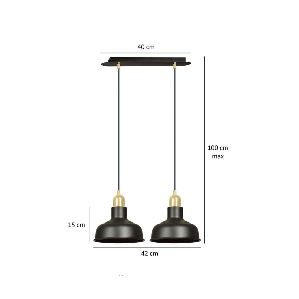 Emibig piekaramā lampa Ibor 2 Black cena un informācija | Piekaramās lampas | 220.lv