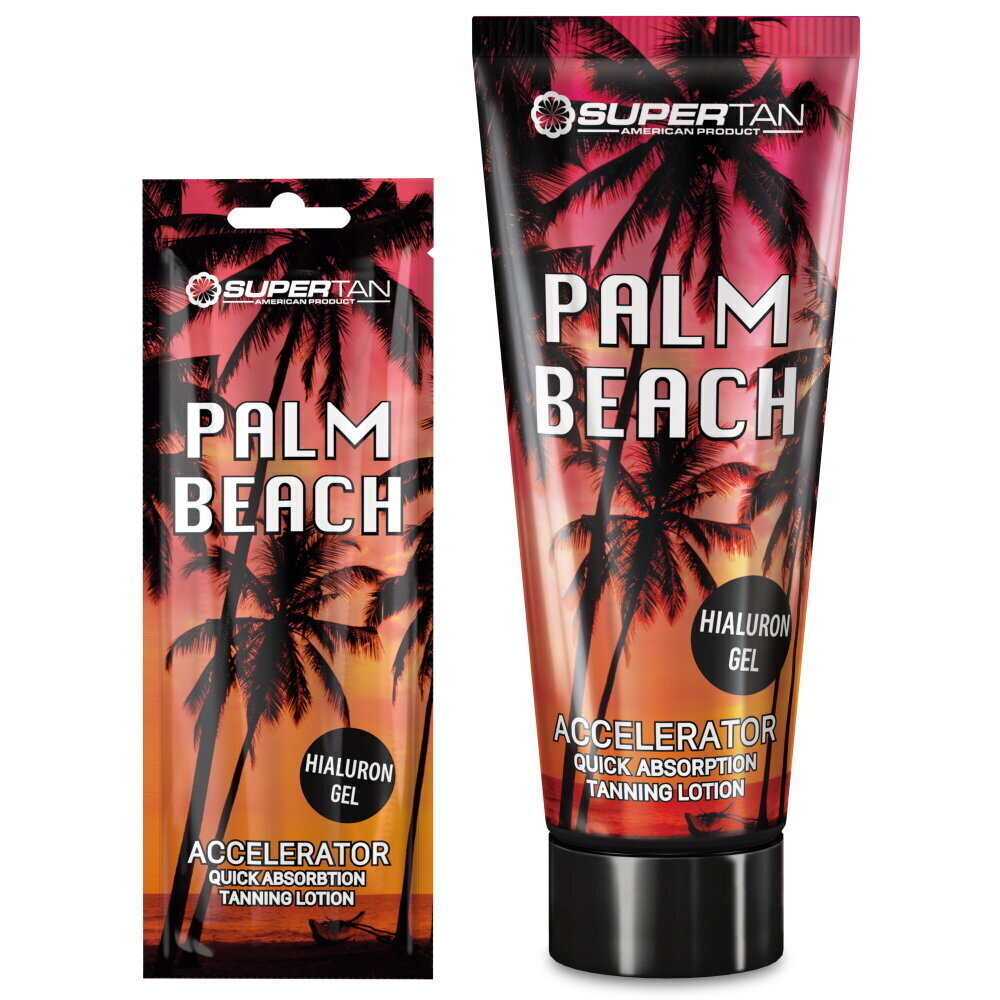 "Supertan Palm Beach" Mūsu jaunais iedeguma paātrinātājs nodrošinās dziļu ādas mitrināšanu un atjaunošanos. 200 ml cena un informācija | Solārija krēmi | 220.lv