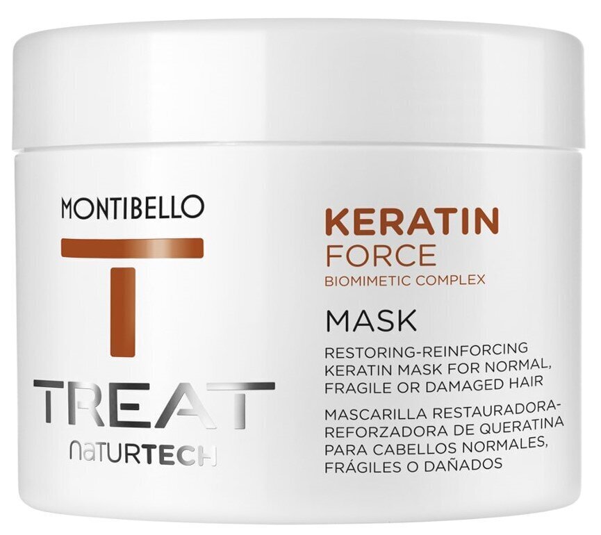 Montibello TREAT NaturTech Keratin Force atjaunojoša matu maska (500ml) cena un informācija | Matu kondicionieri, balzāmi | 220.lv