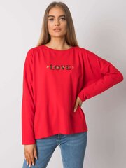 RUE PARIS Czerwony bawełniany longsleeve damski. Red S/M cena un informācija | Jakas sievietēm | 220.lv