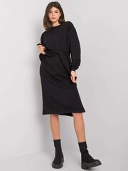 RUE PARIS Czarna sukienka bawełniana z wiązaniem . Black S cena un informācija | Kleitas | 220.lv