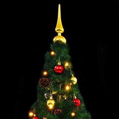 Dirbtinė Kalėdų eglutė su žaisliukais ir LED, 150 cm, žalia цена и информация | Искусственные елки | 220.lv