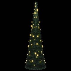 Išskleidžiama dirbtinė Kalėdų eglutė su LED, 150 cm, žalia цена и информация | Искусственные елки | 220.lv