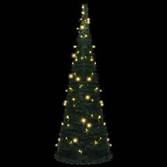 Išskleidžiama dirbtinė Kalėdų eglutė su LED, 180 cm, žalia cena un informācija | Mākslīgās egles, vainagi, statīvi | 220.lv