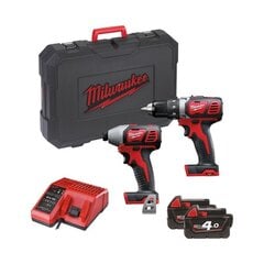 Akumulatora instrumentu komplekts Milwaukee M18 BPP2D-402C cena un informācija | Rokas instrumenti | 220.lv